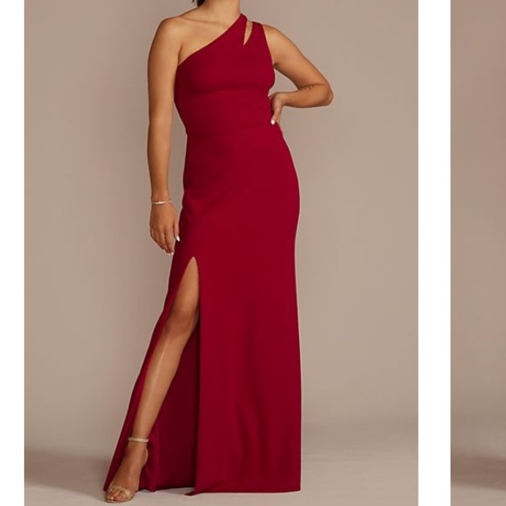 NWT Red One-shoulder Dress with Slit